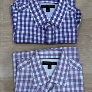 2 Banana Republic Purple Checkered Men's Shirt